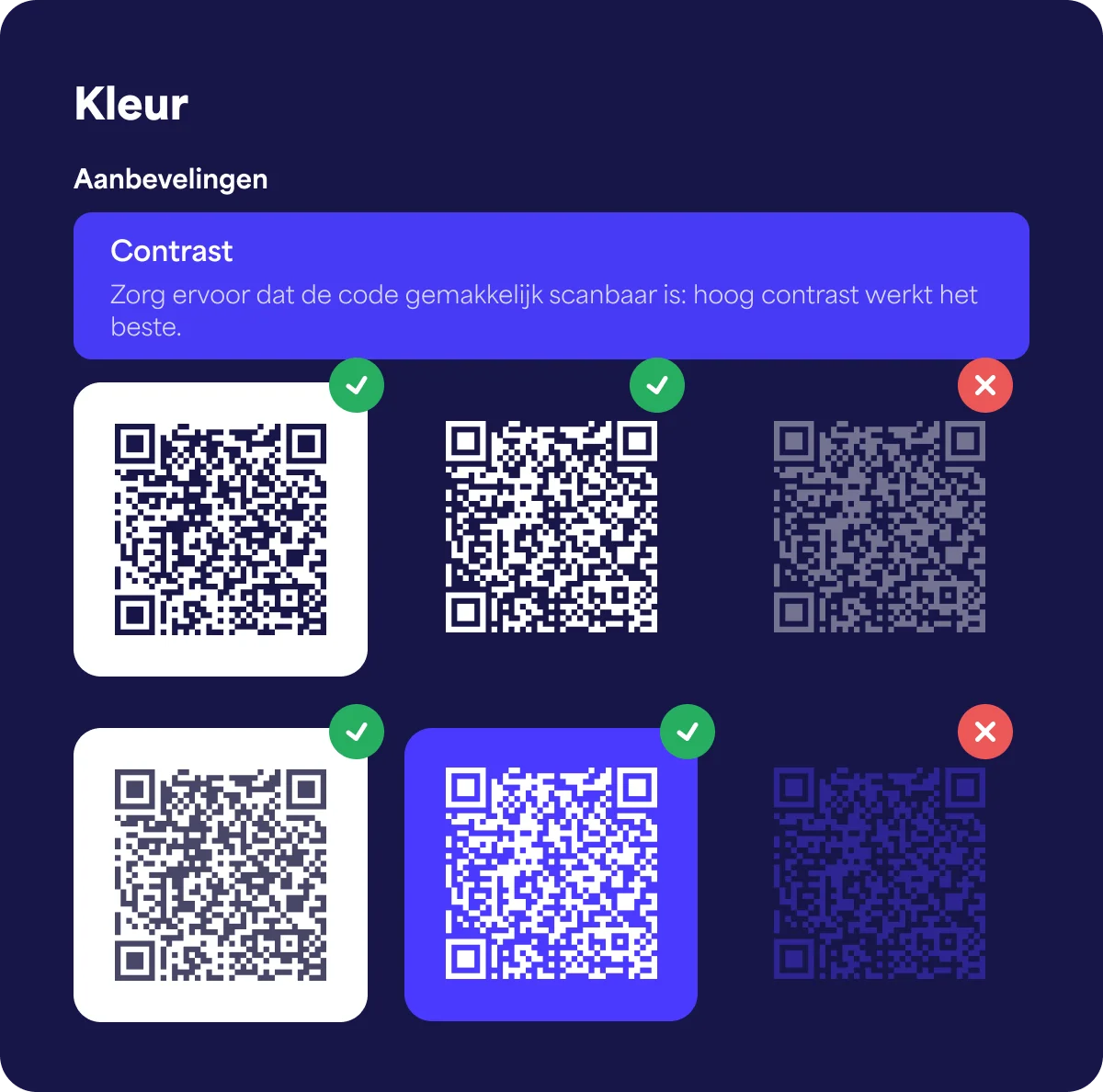Een voorbeeld van sterk kleurcontrast voor het afdrukken van uw QR-code op een wijnfles