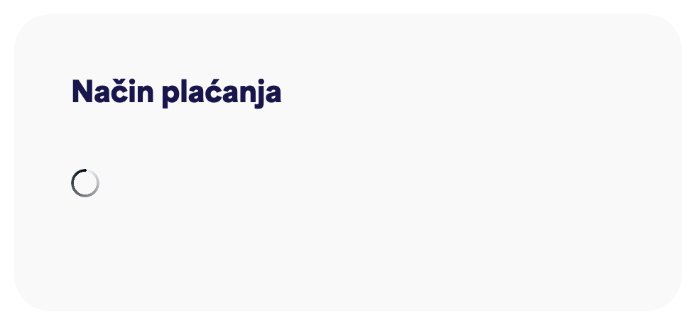 Kartica načina plaćanja koja prikazuje spremljenu karticu i „Ažuriraj način plaćanja”