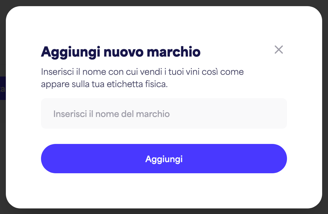 La finestra di dialogo "Aggiungi nuova marca"