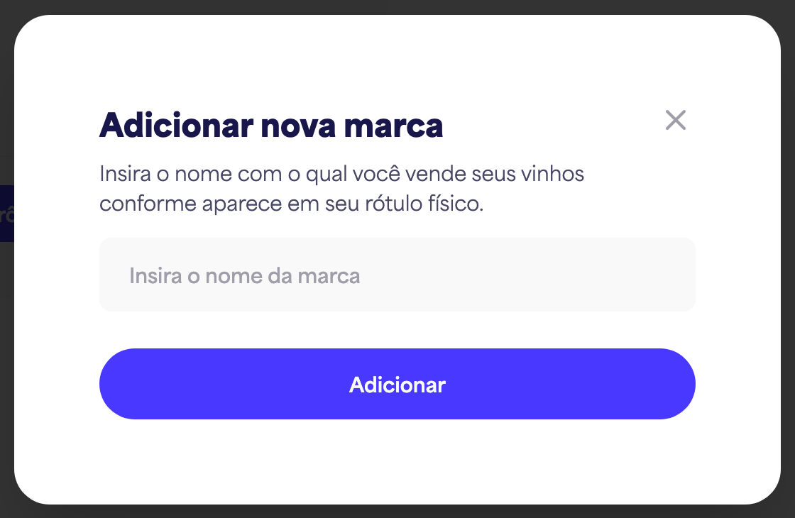 A caixa de diálogo "Adicionar nova marca"